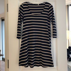 BDG Cream and Navy Flowy Dress